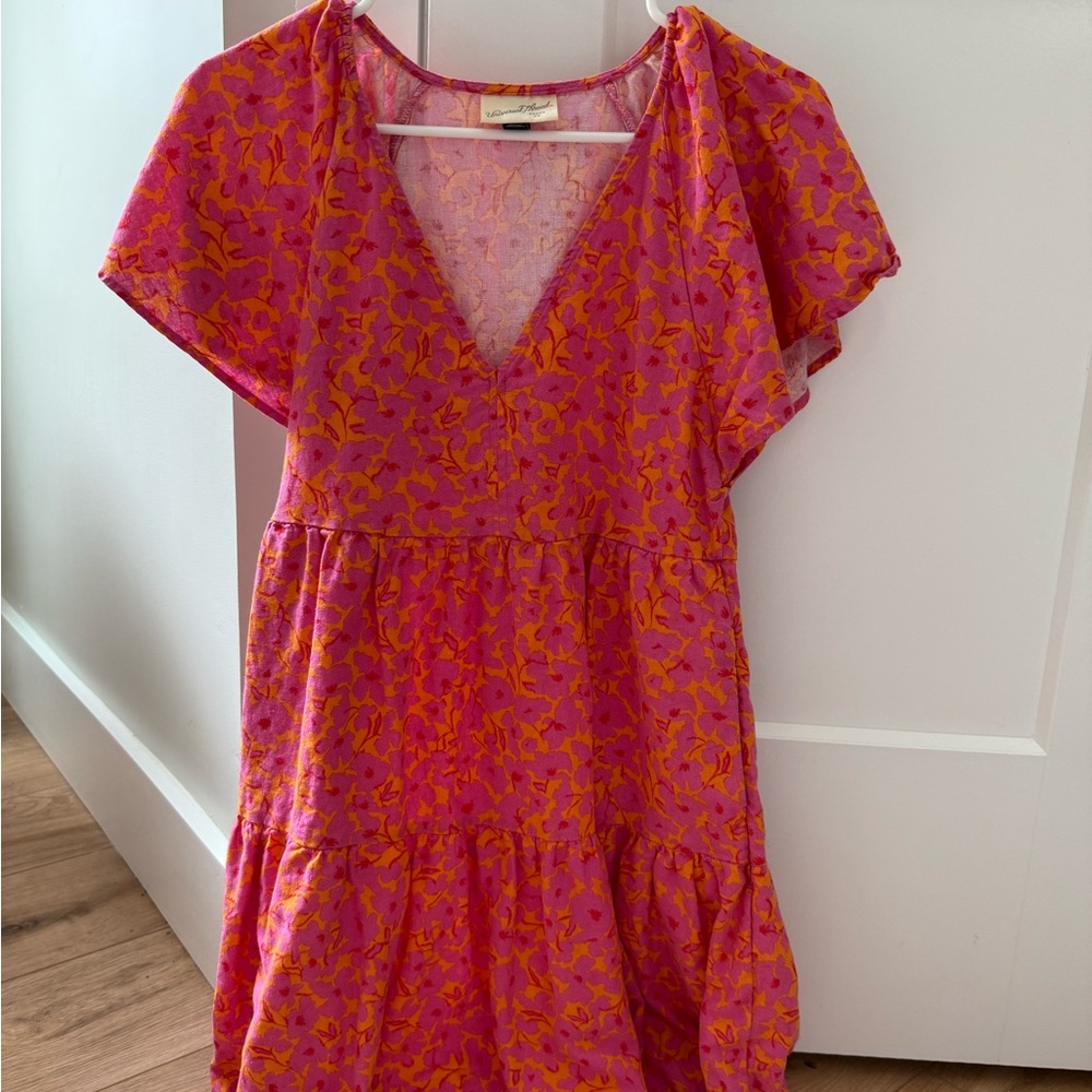 Target Pink and Orange Floral Midi Dress